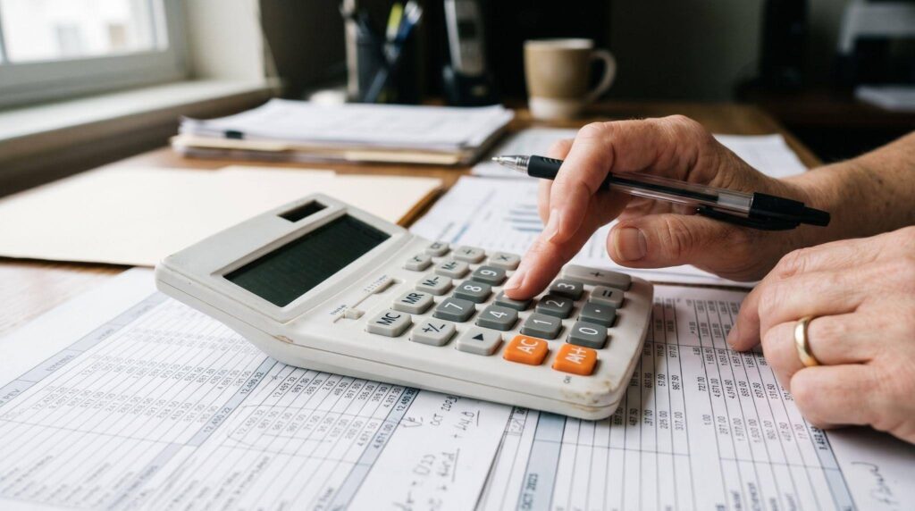 A person reviewing documents and a laptop illustrating steps to secure a business loan for entrepreneurs